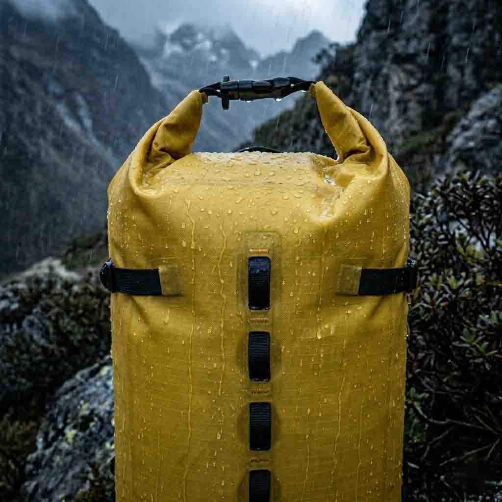 Pego em uma chuva torrencial na montanha? Como as mochilas roll-top impedem a intrusão de água