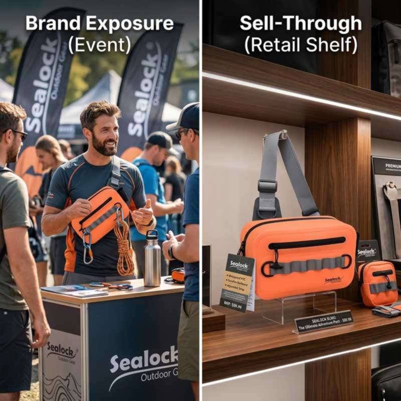 Bolsa tipo estilingue à prova d'água para marcas promocionais e de varejo